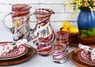 MG101 - 16oz Tumbler, Red Swirl, Set of 4 -Hand Blown Recycled Glass From Mexico