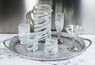 MG092 - 16oz Tumbler, White Swirl, Set of 4 - Hand Blown Recycled Glass From Mexico