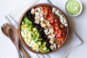 cobb salad in bowl.