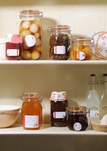 Full assortment of Kilner jars, bottles, and canning accessories