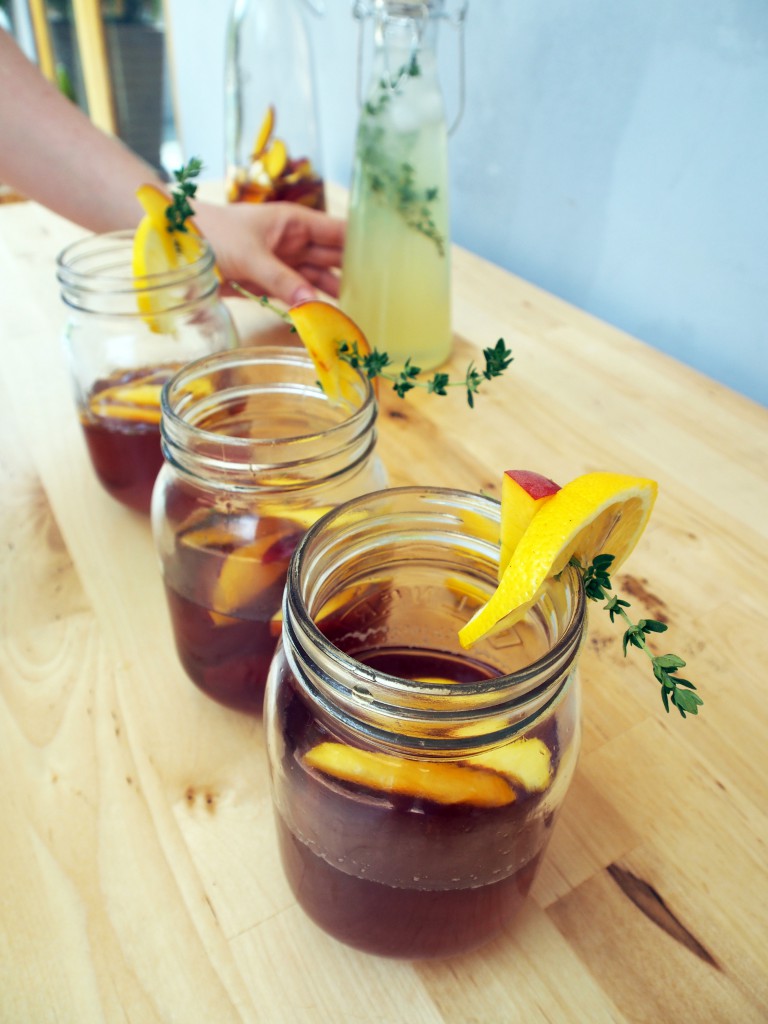 Peach Iced Tea in Jars