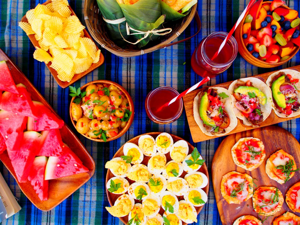Deviled eggs at picnic