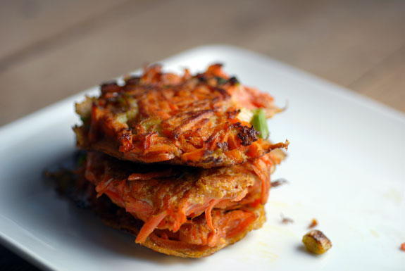 Carrot/Scallion Latkes - Photo Credit: Elana's Pantry