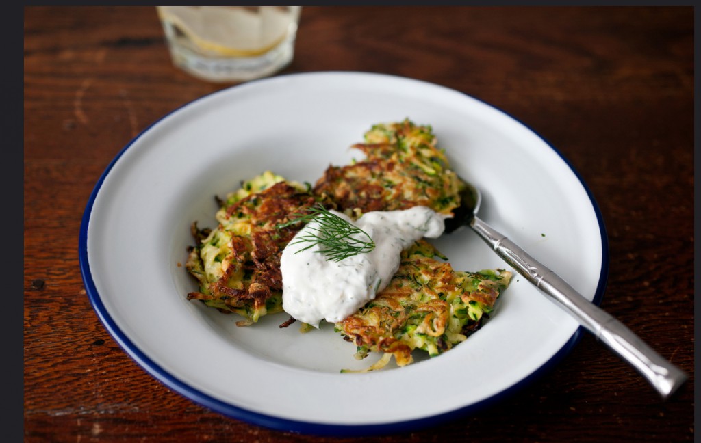 Zucchini and Green Garlic Latkes - Photo Credit: Sassy Radish
