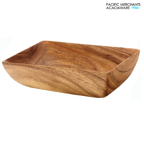 Acacia Wood 12 in. Rectangle Serving Bowl