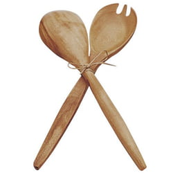 Acacia Wood 12" Fork & Spoon Serving Set