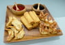 Acacia Wood 5-Piece Serving Set with 12" Square Tray, 4" Round Nut & Dipping Bowls and Spoons