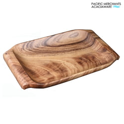 Acacia Wood Serving Tray with Handles, 16" x 10" x 1.5"