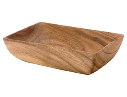 Acacia Wood 12 in. Rectangle Serving Bowl