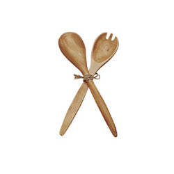 Acacia Wood 12" Fork & Spoon Serving Set