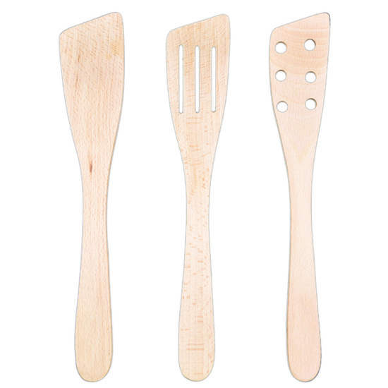 Beechwood Spatula w/ Curve & Beveled Edge, 12"